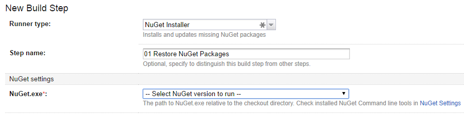 TeamCity NuGet Installer